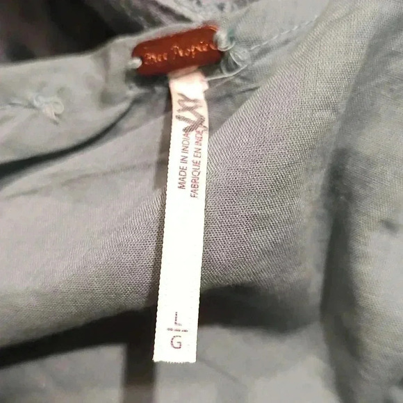 Free People Bella Maxi Dress Lace Inserts One Shoulder Tie Shoulder Mint aqua - Picture 6 of 6